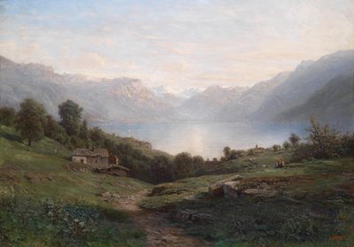 View of Lake Thun by Leberecht Lortet